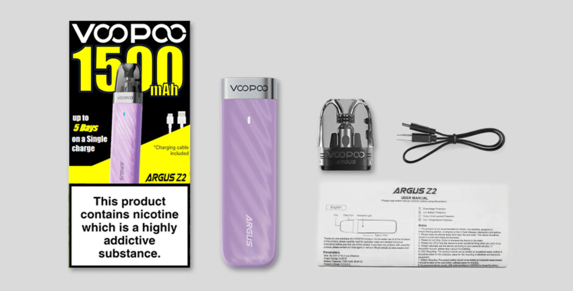 Argus Z2 by VooPoo box contents