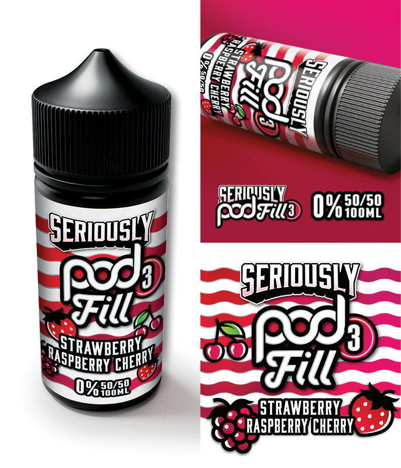 Strawberry Raspberry Cherry by Seriously Pod Fill 100ml