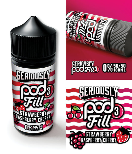 Strawberry Raspberry Cherry by Seriously Pod Fill 100ml