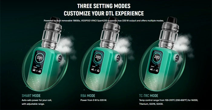 Vinci Spark 220 by VooPoo modes