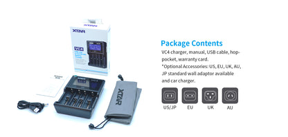 Xtar VC4 Battery Charger package
